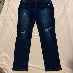 Amazon Distressed Dark Blue Women's Jeans